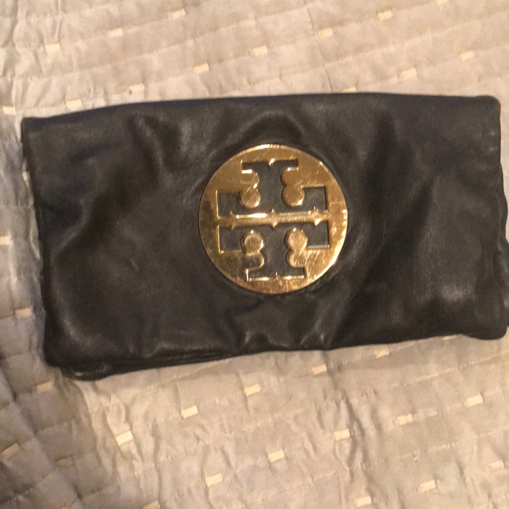 Tory Burch Black leather clutch